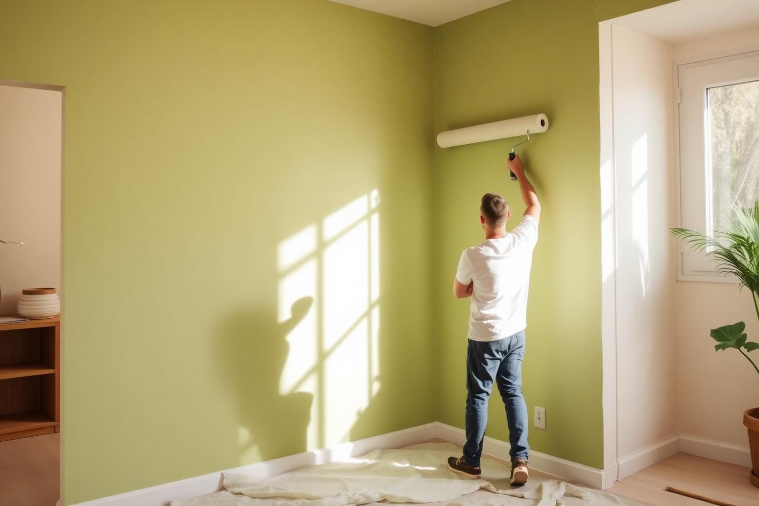 Professional painter applying fresh paint to a home interior in Mission Hills